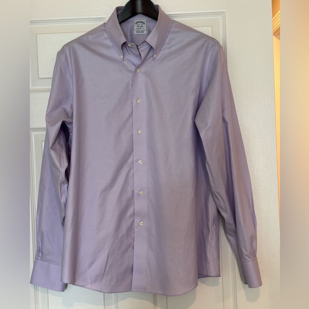 Brooks Brothers Solid Violet Dress Shirt Size 16.5